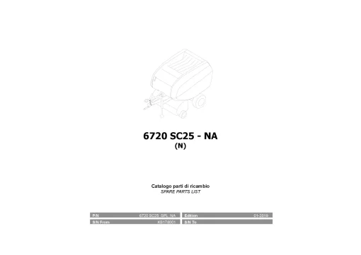 Kverneland 6720 SC25 Balers Round 2019 North America Parts Manual Catalog Pdf Download