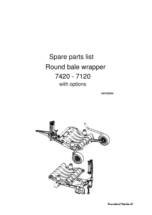 Kverneland 7420 7120 Round Bale wrappers UH124234 Parts Manual Catalog Pdf Download