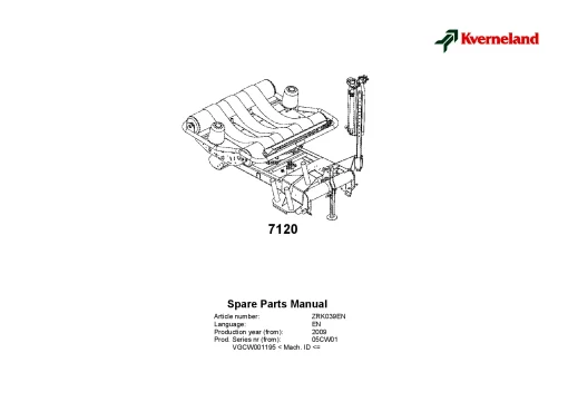 Kverneland 7420 Round Bale wrappers 2009 Sn 05CW01 Parts Manual Catalog Pdf Download