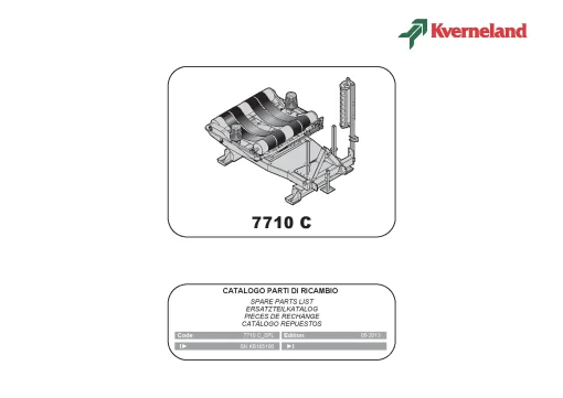 Kverneland 7710C Bale Wrapper 2013 Parts Manual Catalog Pdf Download