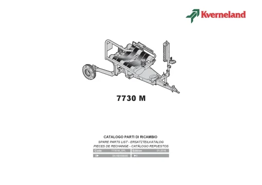 Kverneland 7730 M Bale Wrapper 2016 Parts Manual Catalog Pdf Download
