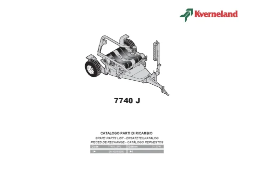 Kverneland 7740 J Bale Wrapper 2016 Parts Manual Catalog Pdf Download