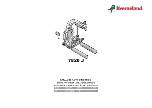 Kverneland 7820 J Round Bale wrappers 2015 Parts Manual Catalog Pdf Download