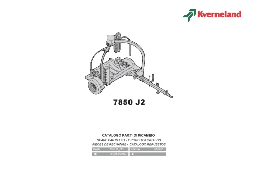 Kverneland 7850 J2 Round Bale wrappers 2015 Parts Manual Catalog Pdf Download