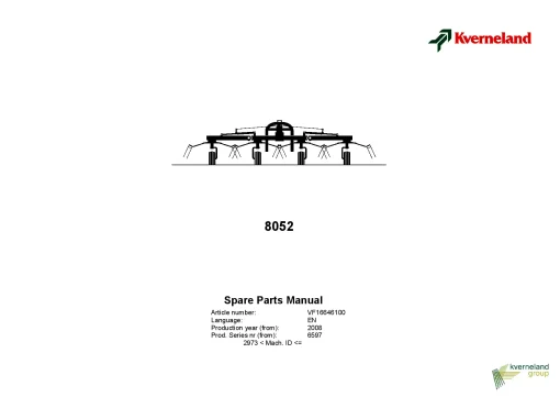 Kverneland 8052 Tedders 2008 Parts Manual Catalog Pdf Download