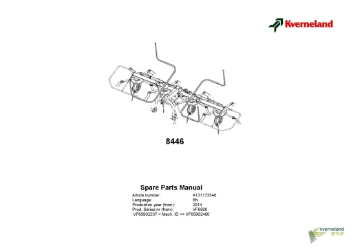 Kverneland 8446 Tedders 2014 Parts Manual Catalog Pdf Download