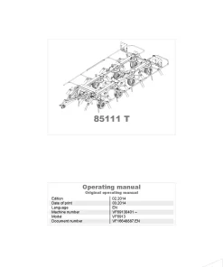 Kverneland 85111T Tedders 2014 Operation Maintenance Manual PDF download