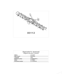 Kverneland 85112 Tedders 2017 Operation Maintenance Manual PDF download
