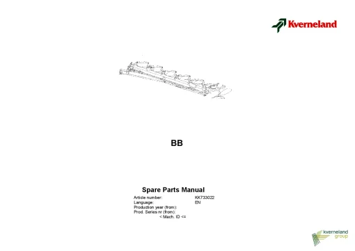 Kverneland BB Ploughs Conventional Semi mounted -2005 Parts Manual Catalog Pdf Download