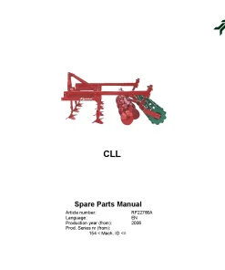 Kverneland CLL Cultivators stubble 2006 Parts Manual Catalog Pdf Download