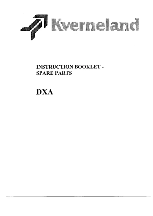 Kverneland DXA Disc Harrow Parts Manual Catalog Pdf Download