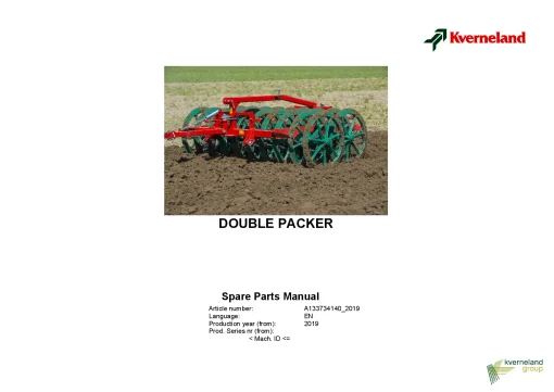 Kverneland Double Packer Furrow Press 2019 Parts Manual Catalog Pdf Download
