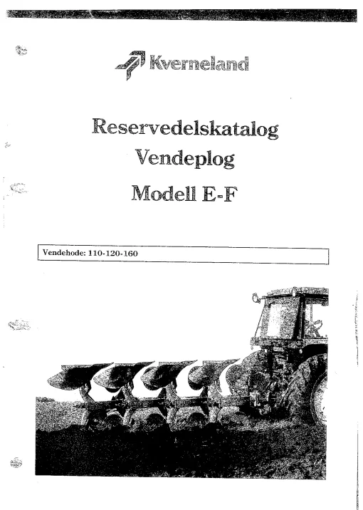 Kverneland E -F Plough 1990 Parts Manual Catalog Pdf Download