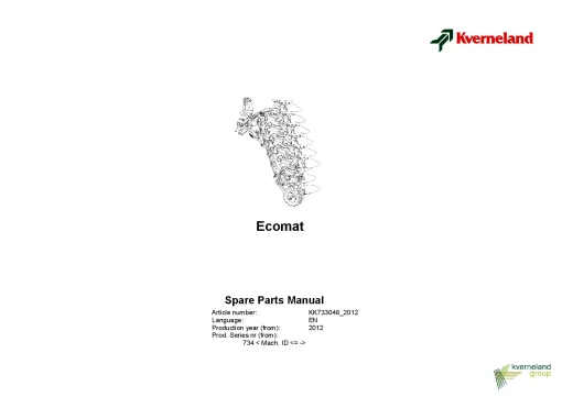 Kverneland ECOMAT Ploughs Reversible Mounted 2012 Parts Manual Catalog Pdf Download