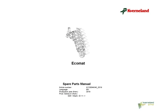 Kverneland ECOMAT Ploughs Reversible Mounted 2019 Parts Manual Catalog Pdf Download