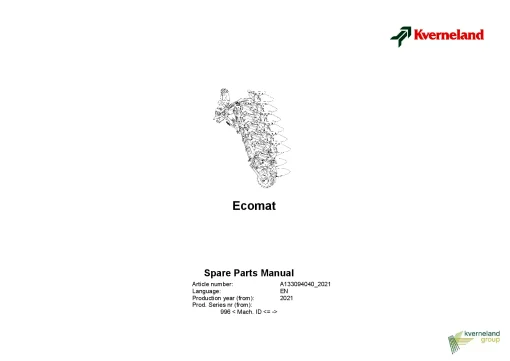 Kverneland ECOMAT Ploughs Reversible Mounted 2021 Parts Manual Catalog Pdf Download