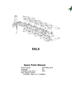 Kverneland ES-LS Ploughs Reversible Mounted 2010 Parts Manual Catalog Pdf Download