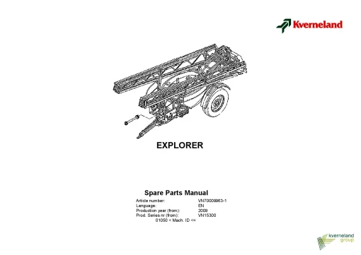 Kverneland Explorer Sprayers Trailed 2009 Sn 01050 Parts Manual Catalog Pdf Download