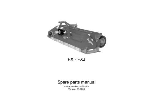Kverneland FX FXJ Chopper 2008 Parts Manual Catalog Pdf Download