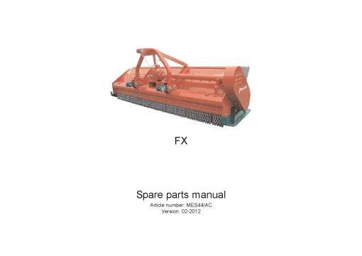 Kverneland FX FXJ SOLO Chopper 2012 Parts Manual Catalog Pdf Download