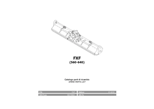 Kverneland FXF 560-640 Chopper 2019 Parts Manual Catalog Pdf Download