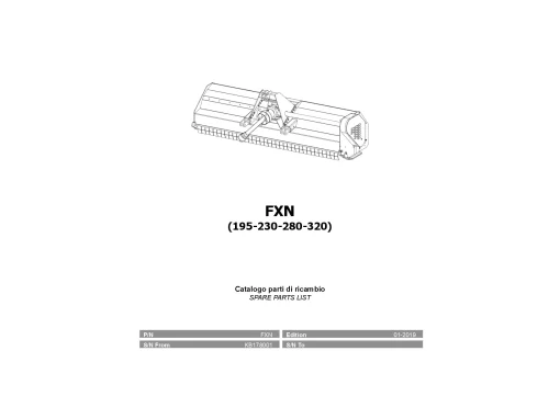 Kverneland FXN 195 230 280 320 Chopper 2019 Parts Manual Catalog Pdf Download