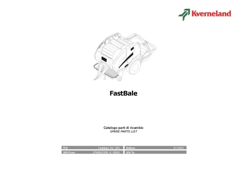 Kverneland FastBale Round Baler 2020 Parts Manual Catalog Pdf Download