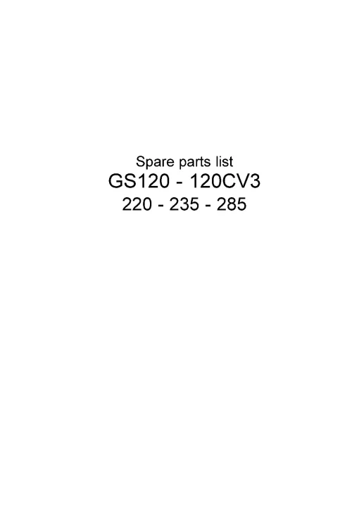 Kverneland GS120-120CV3 220- 235- 285 Rotary tillers Parts Manual Catalog Pdf Download