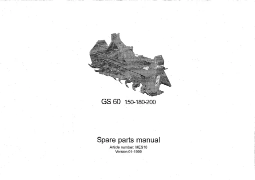 Kverneland GS60 150 -180-200 Rotary tillers 1999 Parts Manual Catalog Pdf Download