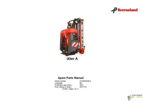 Kverneland IXter A Sprayers Mounted 2021 Sn 01292 Parts Manual Catalog Pdf Download