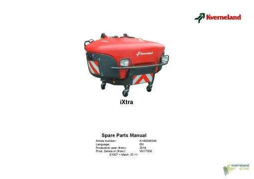 Kverneland IXtra Sprayers Front 2019 Parts Manual Catalog Pdf Download