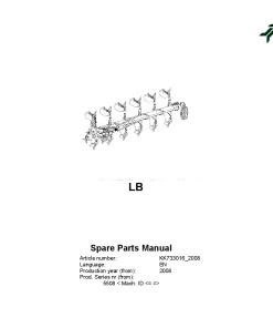 Kverneland LB Ploughs Reversible Mounted 2008 Parts Manual Catalog Pdf Download