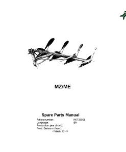 Kverneland MZ ME Ploughs -2005 Parts Manual Catalog Pdf Download