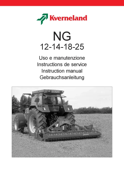 Kverneland NG 12 14 18 25 Power Harrows Operation Maintenance Manual PDF download
