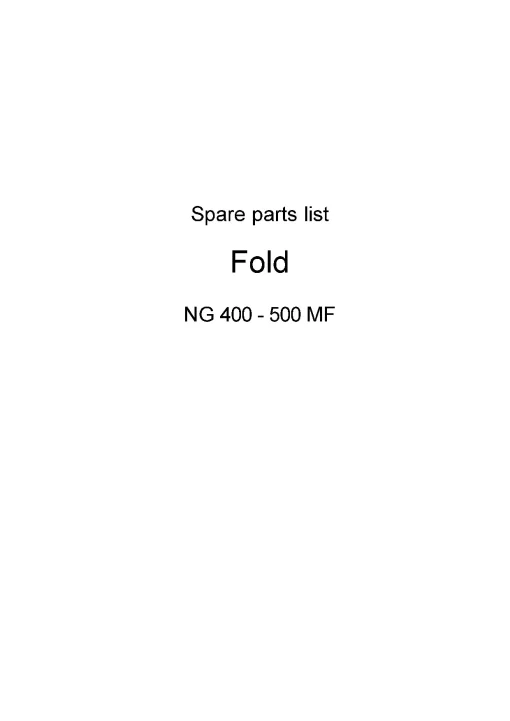 Kverneland NG 400 500 MF Fold Power Harows 2002 Parts Manual Catalog Pdf Download