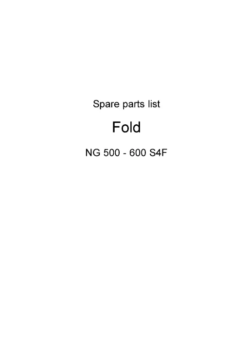 Kverneland NG 500 -600 S4F Fold Power Harows 2002 Parts Manual Catalog Pdf Download