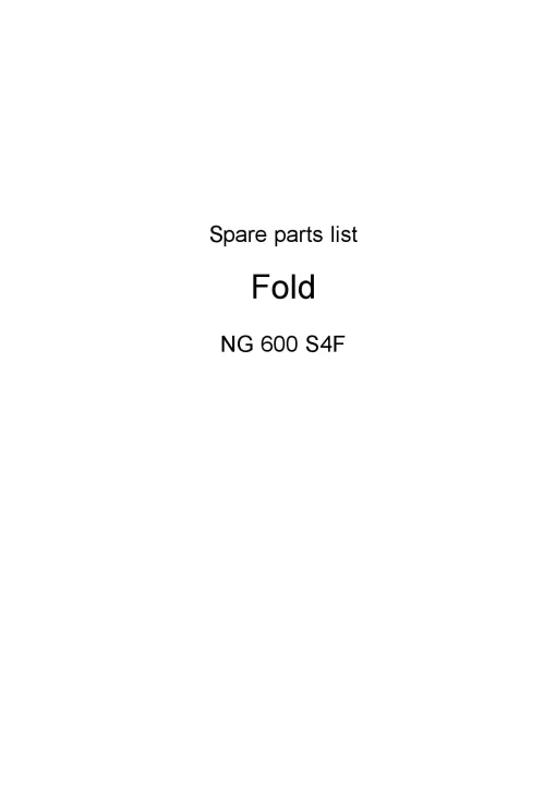 Kverneland NG 600 S4F Fold Power Harows 2002 Parts Manual Catalog Pdf Download