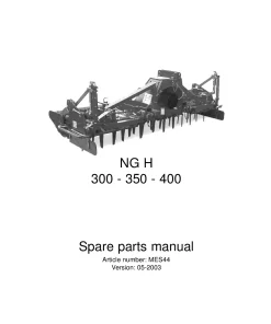 Kverneland NGH- 300 350 400 Power harrows 2003 Parts Manual Catalog Pdf Download