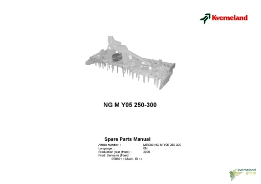 Kverneland NGM 250 300 Y05 Power Harows 2005 Parts Manual Catalog Pdf Download