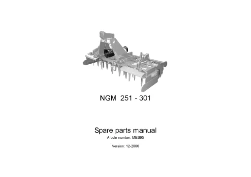 Kverneland NGM 251 -301 Power Harrows 2006 Parts Manual Catalog Pdf Download