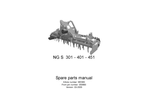Kverneland NGS-301 401 451 Power Harrows 2005 Parts Manual Catalog Pdf Download
