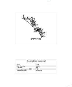 Kverneland PW -RW Ploughs Reversible Semi-mounted 2008 Operation Maintenance Manual PDF download