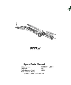 Kverneland PW -RW Ploughs Reversible Semi-mounted 2010 Sn PW423-RW175 Parts Manual Catalog Pdf Download