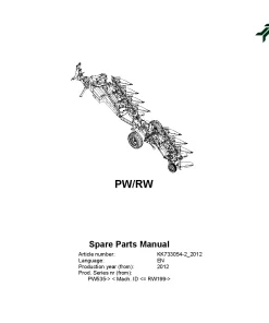Kverneland PW -RW Ploughs Reversible Semi-mounted 2012 Sn PW535-RW199 Parts Manual Catalog Pdf Download