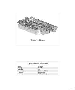 Kverneland QUALIDISC Harrow Compact 2015 Operation Maintenance Manual PDF download