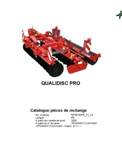 Kverneland Qualidisc Pro Disc Harrow Compact 2020 FR Parts Manual Catalog Pdf Download