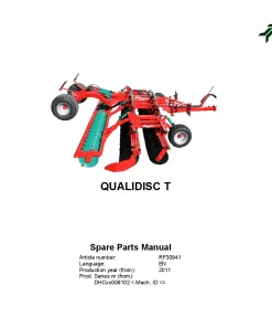 Kverneland Qualidisc T Disc Harrow Compact 2011 Parts Manual Catalog Pdf Download