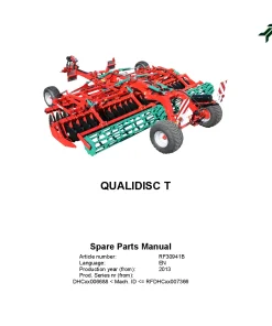 Kverneland Qualidisc T Disc Harrow Compact 2013 Parts Manual Catalog Pdf Download