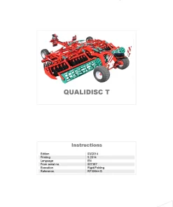 Kverneland Qualidisc T Disc Harrow Compact 2014 Operation Maintenance Manual PDF download