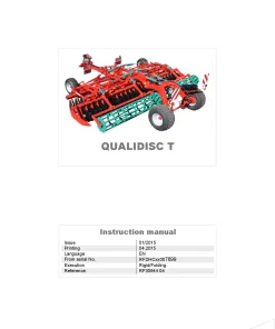 Kverneland Qualidisc T Disc Harrow Compact 2015 Operation Maintenance Manual PDF download